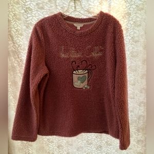 Secret Treasures Ladies Comfy Coffee Pajama Top Size Medium 8/10